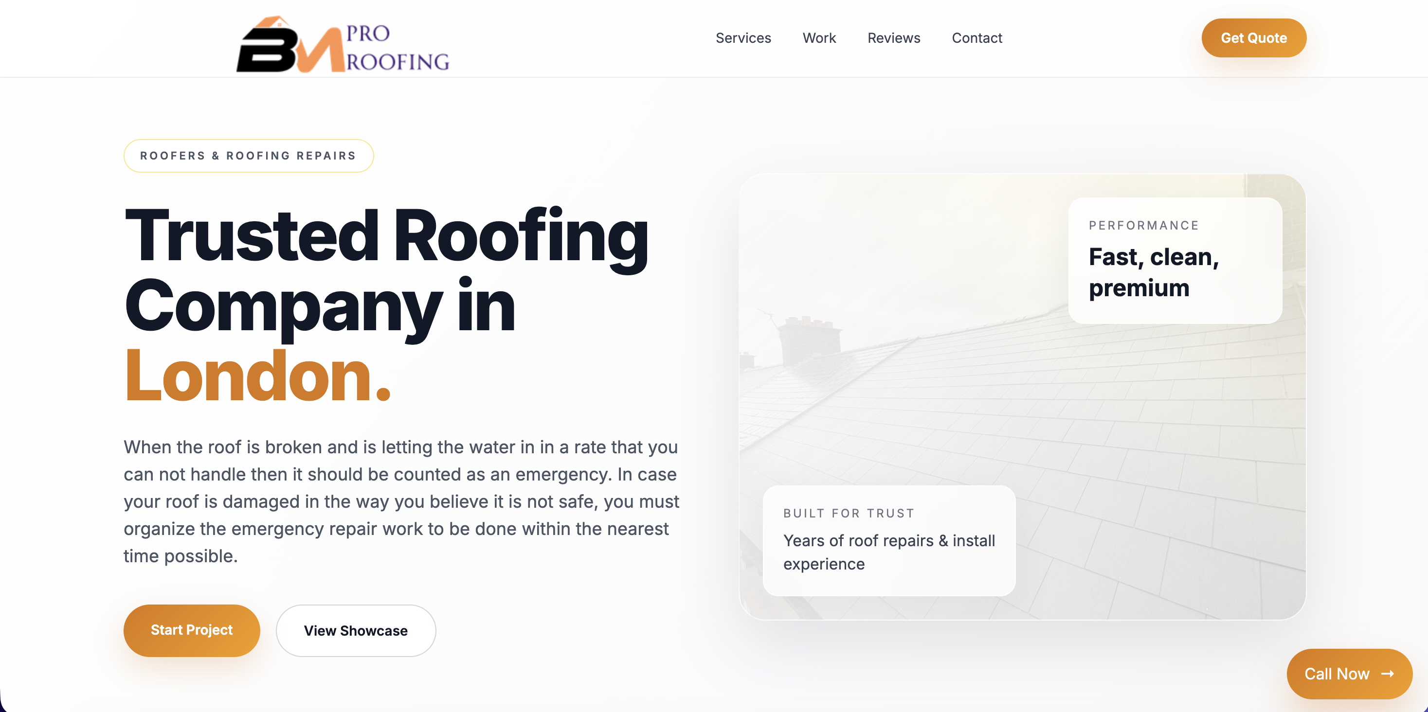 B&M Pro Roofing — screenshot placeholder